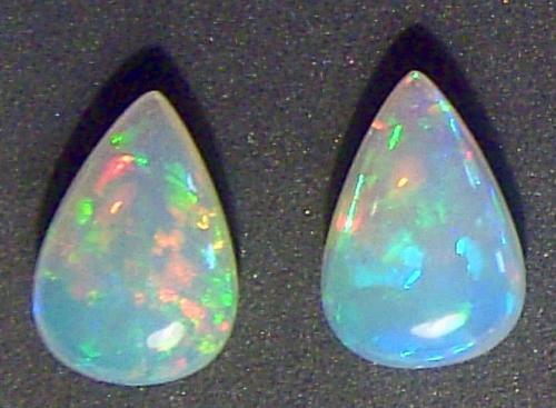 Ethiopian Opal, Excellent match in fire, shape and all else, great transparency, 5.98ct